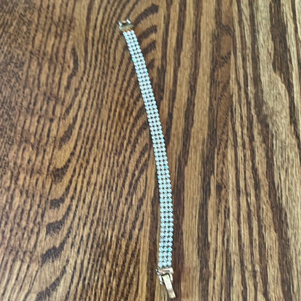 Gold with rhinestone tennis bracelet